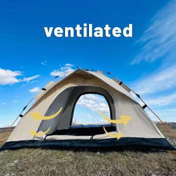 ventilated 4 person camping tent with mesh door UK
