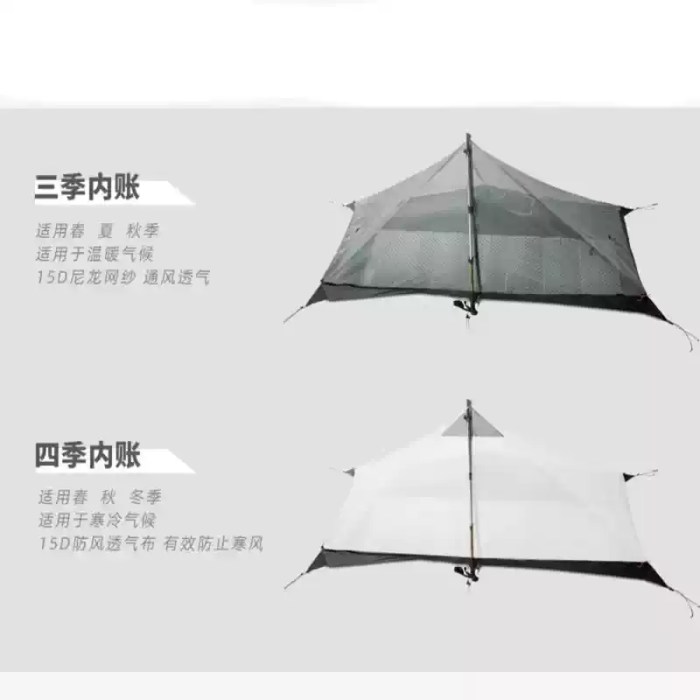 The ultralight camping tent shown next to a water bottle for size comparison.