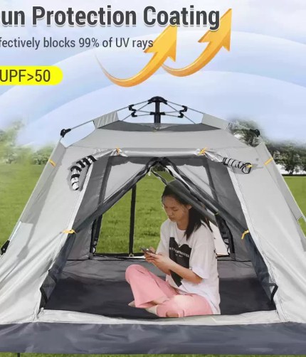 Interior view showing the spacious room inside the instant pop up waterproof camping tent.