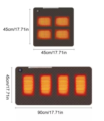 Portable thickened heated cushion for travel.