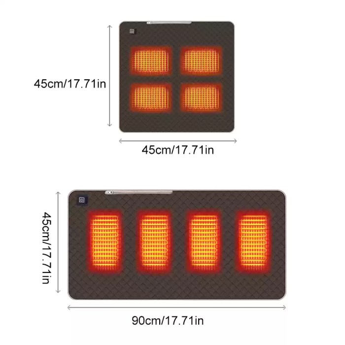 Portable thickened heated cushion for travel.
