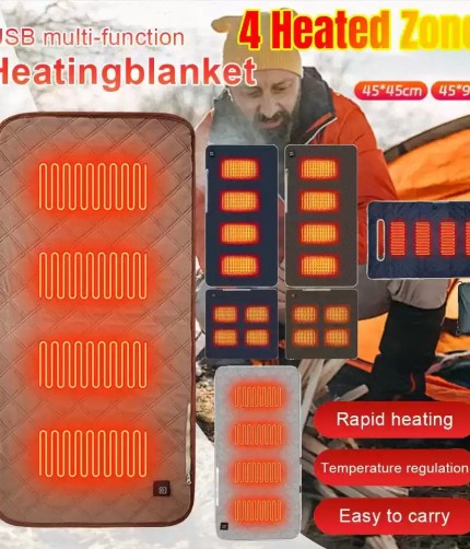 4 zones heated seat cushion mat