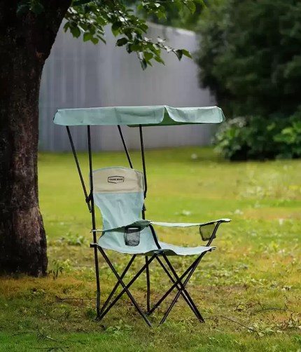 UV protection ceiling on a folding chair.