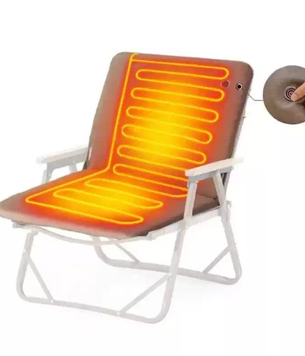 Warm pads on camping chair.