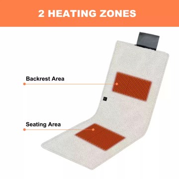 Heated camping chair with dual heating zones for backrest and seat comfort