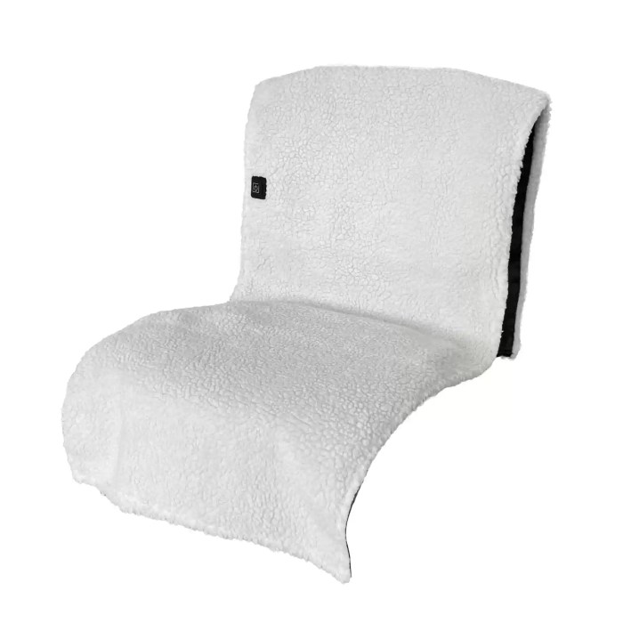 Soft sherpa heated pad for couch.