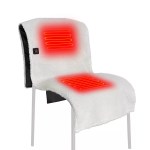 White electric heated sherpa chair pad.