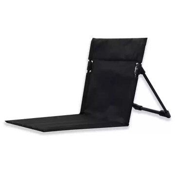 Foldable camping chair backrest with extended seat mat for outdoor use