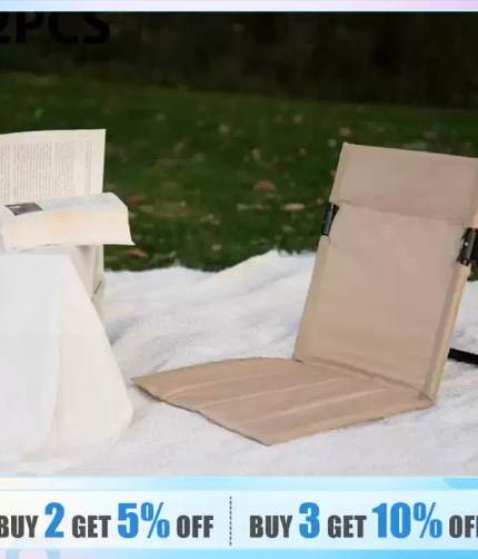 Foldable camping chair with backrest cushion for outdoor use