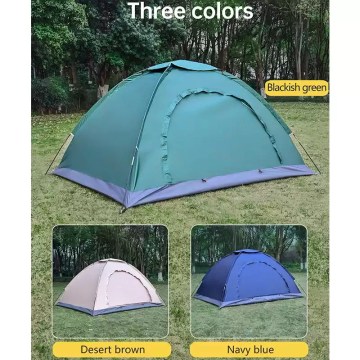 Camping tent available in green, desert brown and navy blue, ideal for UK camping.