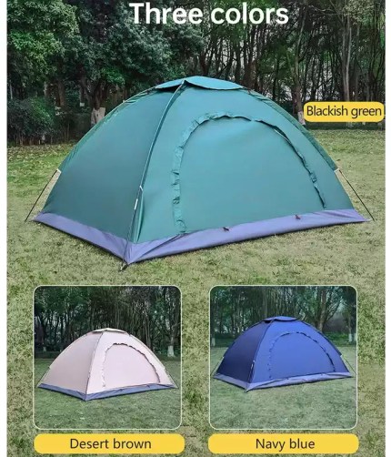 A family with children relaxing inside the sun protection outdoor tent.