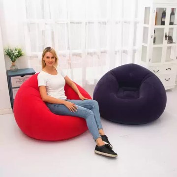 Portable inflatable lazy sofa in gray.