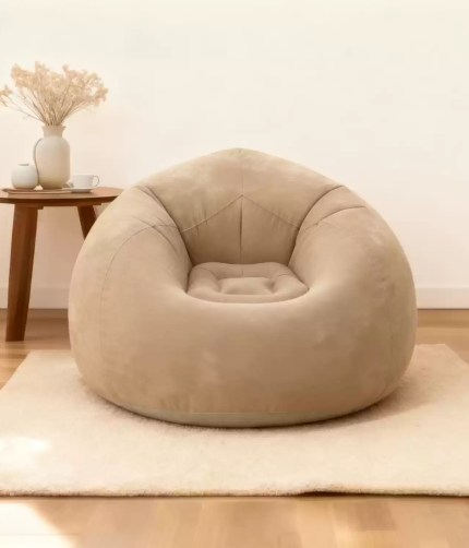 Inflatable bean bag chairs for camping and living room.
