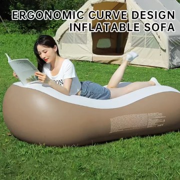 Ergonomic inflatable air sofa lounger for outdoor camping and relaxing
