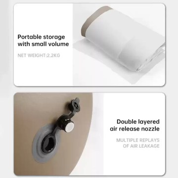 Portable inflatable camping chair folded compact for easy storage