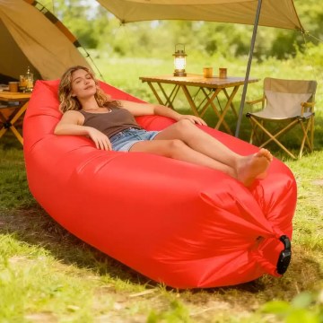 red inflatable camping sofa lounger outdoor picnic UK lightweight air bed