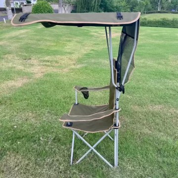Camping Chair wide sun canopy, lightweight for outdoor use