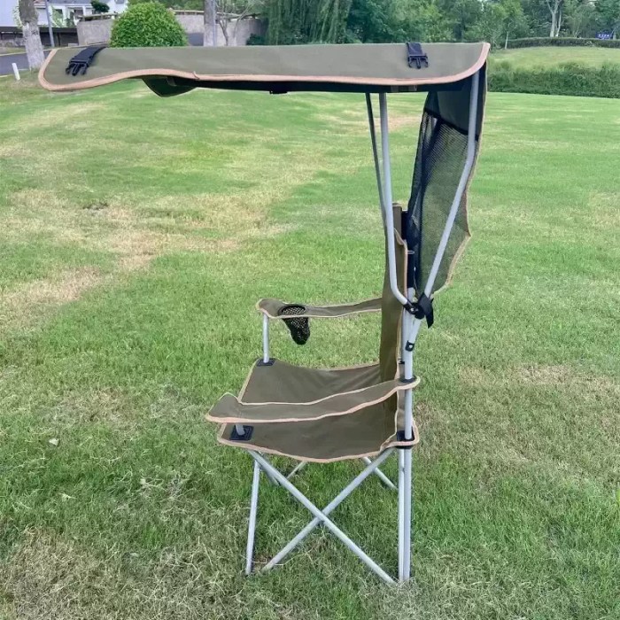 Comfortable folding chair for BBQ and picnic.