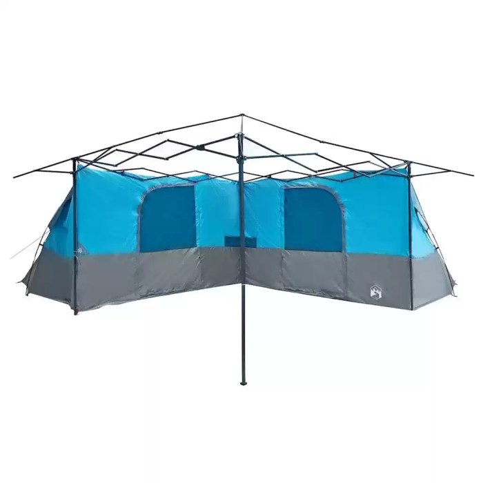 Heavy-duty waterproof 2-room tent with taped seams to handle heavy rain during UK wilderness expeditions.