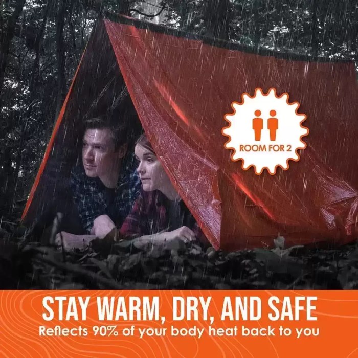 Outdoor Camping PVC Clear Tent_1 A hiker holding the compact survival tent kit in their hand to show its small travel size.