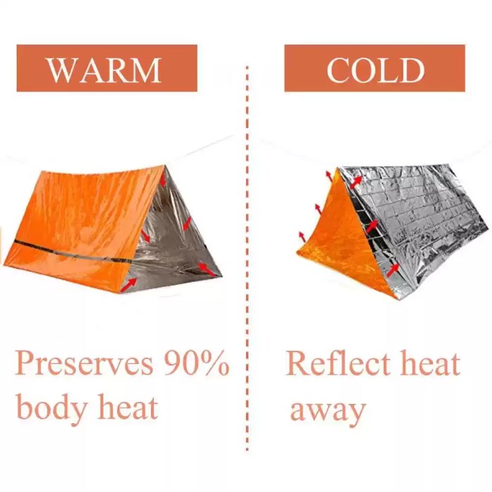 Outdoor Camping PVC Clear Tent_2 Close-up of the reflective mylar tube tent material reflecting heat back to the user.