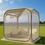 A couple enjoying coffee inside the large space clear tent during a nature hike.