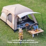 Interior view showing the room divider inside the 3-12 person tent.