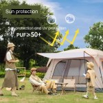 Close-up of the thickened rainproof fabric on the double layer tent.