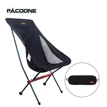 Ultra light camping chair with breathable mesh and sturdy aluminium frame.