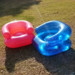 Portable blow up chair for beach and camping.