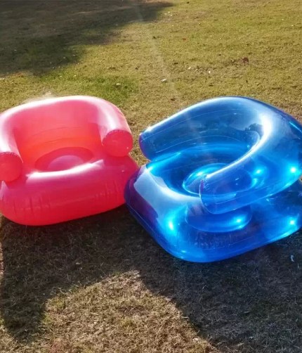 Portable blow up chair for beach and camping.