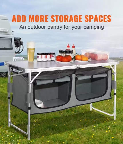 MDF camping table for outdoor picnics and BBQ.