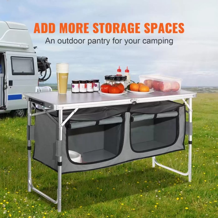 QUICK SET-UP FOLDING TABLE FOR BBQ & RV TRAVEL_2 MDF camping table for outdoor picnics and BBQ.