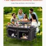 Lightweight portable cook station for BBQ party and picnic.