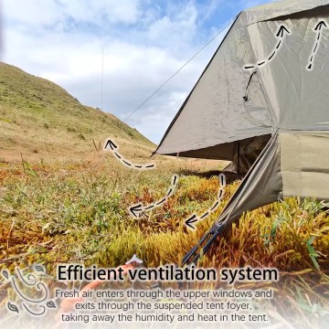 Camping tent with efficient ventilation system, ideal for breathable UK outdoor camping