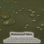 lose-up of the waterproof rainfly and aluminum poles on the single-person tent.
