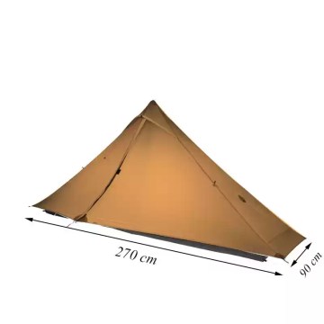 A FLAME'S CREED 1 person light weight camping tent set up on a grassy hill.