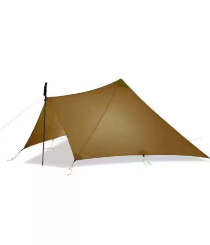 FLAME'S CREED TrailStar Minaret ultra-light shelter set up on a mountain ridge.