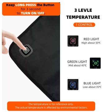 Heated camping chair pad with one-button control and three temperature levels