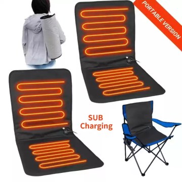 Portable heated camping chair pad with USB charging for outdoor use