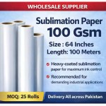 100 GSM sublimation paper roll 64 inch 100 meters heavy coated industrial