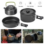 Versatile outdoor boiling set perfect for preparing meals and hot drinks on family camping trips.
