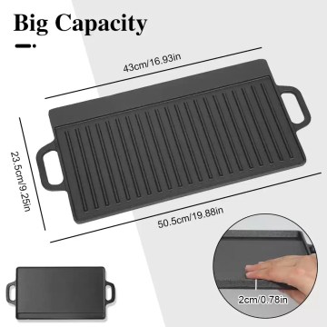 Smooth flat-top outdoor griddle for frying eggs and pancakes in motorhome and campervan kitchens.