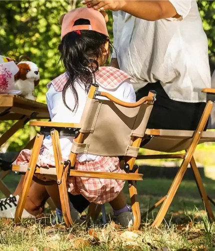 Baby mini camping chair being used for a nature hike.
