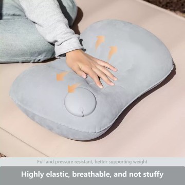 Highly elastic inflatable camping pillow with built-in pump, breathable lightweight air pillow for UK camping and backpacking