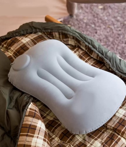 FJK Camping Gear inflatable hiking pillow for ultralight backpacking.