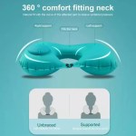 FJK Camping Gear inflatable neck support used on an airplane seat.