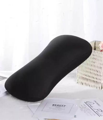 Soft-touch travel tube pillow filled with premium microbeads for adaptive comfort on long car journeys.
