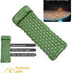 Close up of the foot-press inflator pump on a camping sleeping pad.