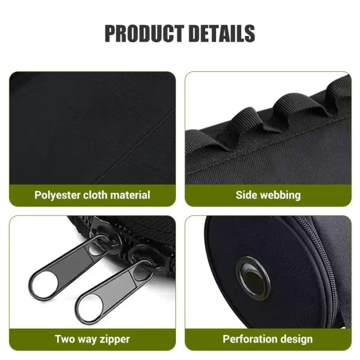 Water resistant fabric roll paper storage bag for damp UK conditions.